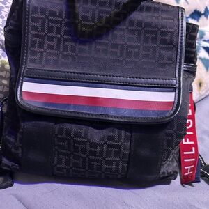 Tommy Hilfiger Black and Red Backpack